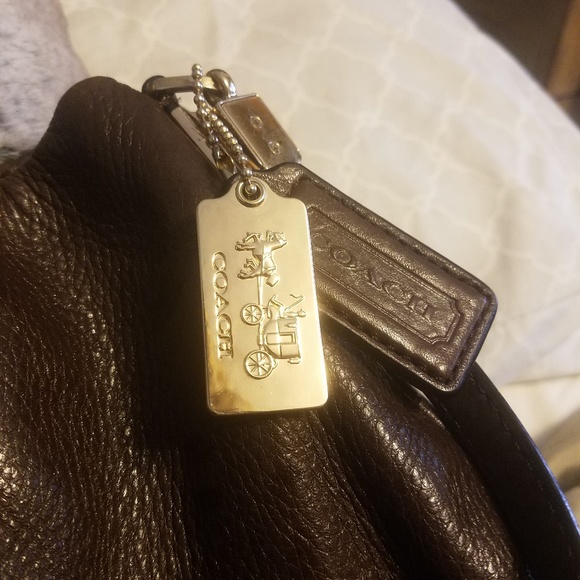 Coach Phoebe Brown Pebbled Leather Handbag - Picture 3 of 8